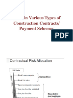 Risks in Various Types of Construction Contracts/ Payment Schemes