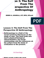 Lesson 3 The Self From The Perspective of Anthropology