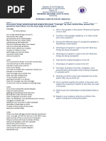 Bambang National High School Remedial Exam in Poetry Analysis