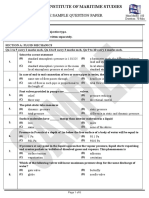 Samundra Institute of Maritime Studies: Gme Sample Question Paper