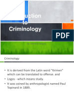 To Criminology: By: Denief S. Vergara