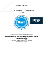 University of Management and Technology: Textile Labs Wet Processing Lab Manual TX-232