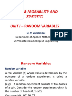 Ma6468-Probability and Statistics Unit I - Random Variables Ma6468-Probability and Statistics Unit I - Random Variables