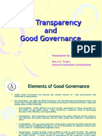 RTI, Transparency and Good Governance: Presentation by Shri A.N. Tiwari, Central Information Commissioner