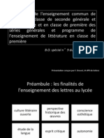 Programme de Francais de Seconde