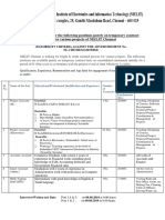 Walk-in-Interview For The Following Positions Purely On Temporary Contract Basis For Various Projects of NIELIT Chennai