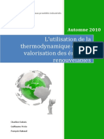 Lutilisation de La Thermodynamique Dans La Valorisation Des C3a9nergies Renouvelables 1 Copie