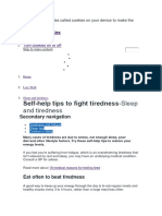 Self-Help Tips To Fight Tiredness