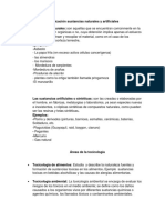 Clasificación Sustancias Naturales y Artificiales