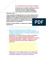 Caracteristicas de La Administracion de Recursos Humanos