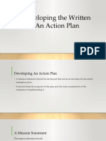 Developing The Written and An Action Plan