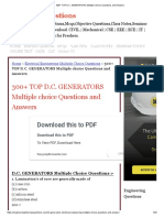 300+ TOP D.C. GENERATORS Multiple Choice Questions and Answers