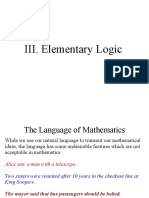 III. Elementary Logic