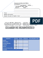 Examen Diagnostico Quinto Grado