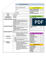 Daily Lesson Plan: Week Lesson Approach Date Time Class Subject Theme Topic Focus Skills: L/S/R/W/La/Lia Content Standard