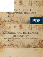 Meaning and Relevance of History