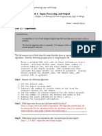 Lab 1 Input, Processing and Output (Programming Logic and Design)