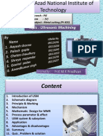 Topic: Ultrasonic Machining: Branch: PIE Sem: (V) Subject: Metal Cutting (PI-305)