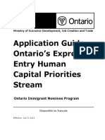 Application Guide: Ontario's Express Entry Human Capital Priorities Stream