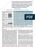 Approach in Government Technical Colleges in Fako Division and Its Effects On The Attainment of Vision 2035 of An Emerging Economy For Cameroon