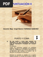 Puntuación Ii: Docente: Mag°. Angel Ramiro YUPANQUI SANCHEZ