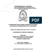 La Mediación Como Forma Alterna de Solucion de Conflictos Mercantiles en El Salvador