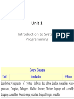 Unit 1: Introduction To System Programming