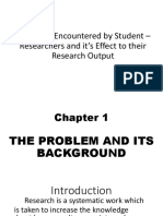 Difficulties Encountered by Student - Researchers and It's Effect To Their Research Output