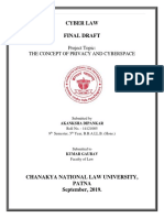 Cyber Law Final Draft: Project Topic: The Concept of Privacy and Cyberspace