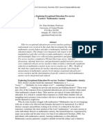 A Study Exploring Exceptional Education Pre-Service Teachers' Mathematics Anxiety