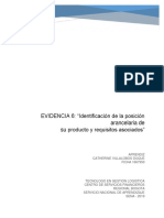 Actividad 15 Evidencia 6 Identificacion de La Posicion Arancelaria de Su Producto y Requisitos Asociados