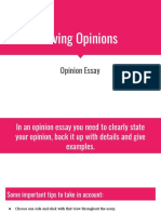 Giving Opinions: Opinion Essay