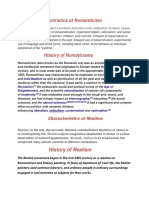 Charactiristics of Romanticism