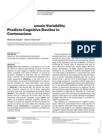 MMSE Cross-Domain Variability Predicts Cognitive Decline in Centenarians