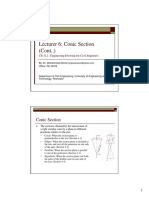 Lecturer 6: Conic Section (Cont..)