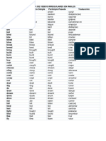 Lista de Vebos Irregulares en Ingles