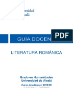 Literatura Románica: Grado en Humanidades Universidad de Alcalá