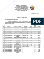 Certification: NO. Station Name of Detainee Date of Detained Date Released No. of Days Detained Amount