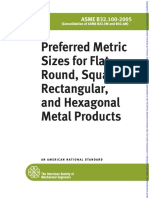 Preferred Metric Sizes For Flat, Round, Square, Rectangular, and Hexagonal Metal Products