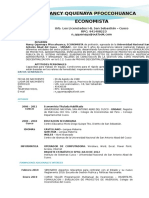 Nancy Qquenaya Pfoccohuanca Economista: Urb. Los Licenciados I-8, San Sebastián - Cusco RPC: 941408223