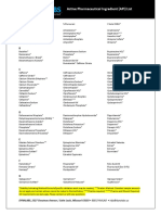 Active Pharmaceutical Ingredient (API) List