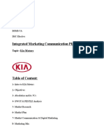 Integrated Marketing Communication Plan For KIA Motors