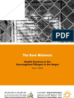 Physicians For Human Rights-Israel: The Bare Minimum - Health Services in The Unrecognized Villages in The Negev, July 2007