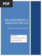 Mis Assignment 4: Bajaj Electricals: Submitted To Prof. Harekrishna Misra