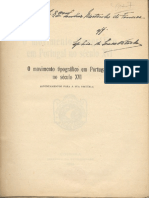 Sousa Viterbo - O Movimento Tipográfico em Portugal No Século XVI