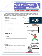 Revisión de Elementos Algebraicos para Primero de Secundaria PDF