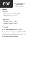 Examen Parcial 3 de Comunicaciones II 16 de Julio de 2019 Respuesta