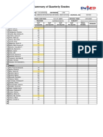 Summary of Quarterly Grades: Region Division School Name School Id