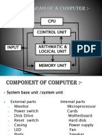 CPU Control Unit Arithmatic & Logical Unit Memory Unit Input