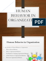 Human Behavior in Organization